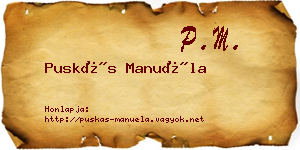 Puskás Manuéla névjegykártya